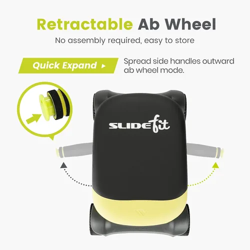 Vista 8 de WONDER CORE Slide Fit, tabla de rodillo abdominal con 4 ruedas, rueda abdominal automática de rebote para entrenamiento del core