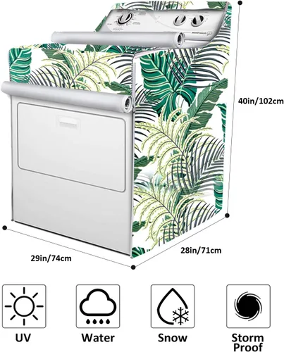 Vista 2 de Funda para lavadora/secadora, apta para carga superior al aire libre y máquina de carga frontal, diseño con cremallera para un uso fácil, resistente