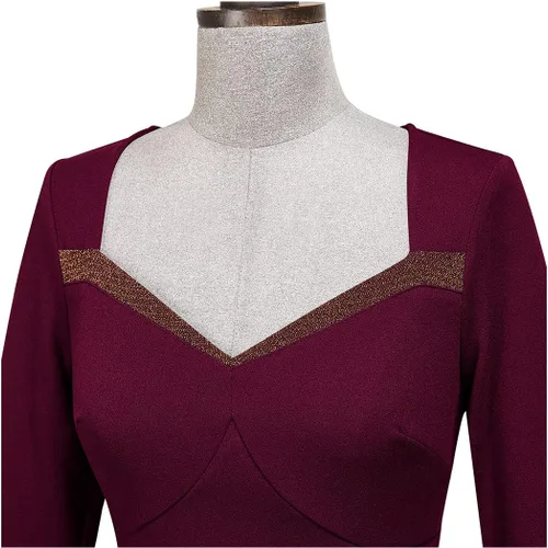 Vista 4 de AISIZE Vestido de cóctel de manga 34 vintage de los años 50 para mujer
