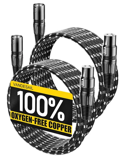 Vista 14 de Cable corto XLR, cable de micrófono de 1 pie, paquete de 2 unidades, toda la longitud de 6 pulgadas a 100 pies, cable de micrófono equilibrado