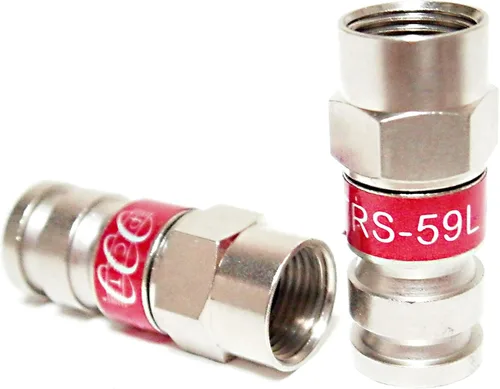 Vista 3 de 2 Piezas RG11 Belden PPC EX11N716PLUS Conector de Compresión de Cable Coaxial de Níquel y Anticorrosión RG-11 Accesorio Coaxial