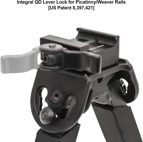 Vista 3 de UTG Bípode QD de metal blindado de goma, altura 6.0 "- 8.5", negro