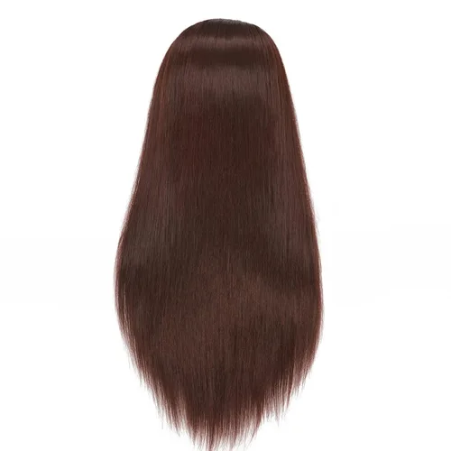 Vista 5 de Cabeza de maniquí de 26-28 pulgadas, cabeza de maniquí Yaki de fibra sintética para peluquería y cosmetología, maniquíes, cabeza de práctica