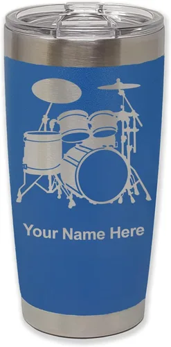 Vista 28 de LaserGram Vaso aislado al vacío de 20 onzas, juego de batería, grabado personalizado incluido (negro)