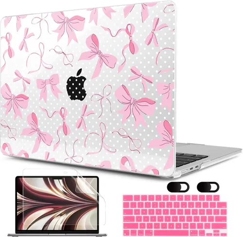 Vista 30 de MEEgoodo Funda para MacBook Air de 13 pulgadas 2021 2020 2019 2018 lanzada A2337 M1 A2179 A1932 con Touch ID, carcasa rígida de plástico y cubierta