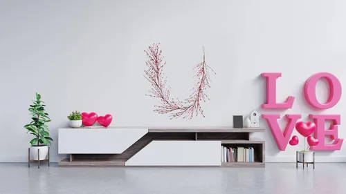 Vista 5 de J'FLORU Decoraciones del día de San Valentín, guirnalda artificial de 4.5 pies, guirnalda de bayas blancas y rosas con corazones rosados