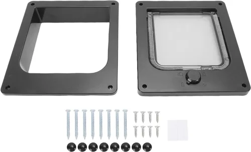 Vista 9 de Fabater Cat Door, Safety Pet Door for Pets Up to 25 Lb, 4 Way Locking Cat Flap Door for Interior Exterior Door, Window and Wall, Weatherproof & Easy