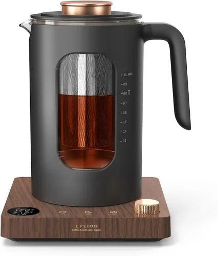 Vista 11 de Epeios Tetera eléctrica con infusor, control de temperatura de 1 ℉, 1 L Gris-oscuro