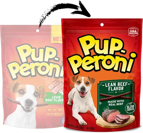 Vista 3 de Pup-Peroni Golosinas para perros con sabor a carne magra, bolsa de 5.6 onzas