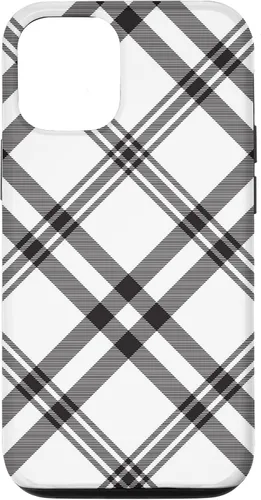 Vista 27 de Funda para iPhone 11 Pro Max a cuadros en blanco y negro