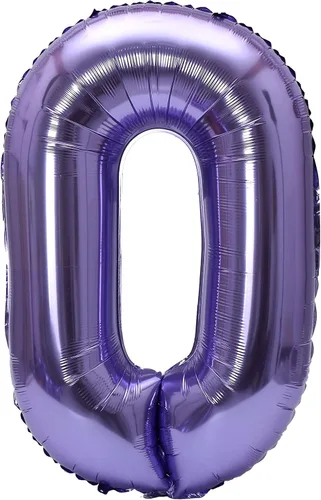 Vista 61 de YPSelected Globo de aluminio grande de 32 pulgadas con número de helio, cumpleaños, boda, fiesta, 0-9 (azul bebé, 0)