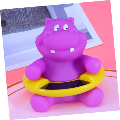 Vista 8 de Totority Termómetro de baño flotante para hipopótamo de dibujos animados Medidor de temperatura de baño para piscina segura y bañera termómetro