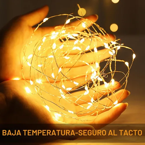 Vista 3 de Onforu Paquete de 16 tiras de luces de hadas blancas cálidas que funcionan con pilas, 2m IP67 impermeables, luz centelleante para frasco de Mason