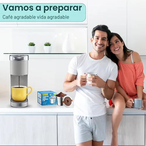 Vista 6 de RETHONE Cápsulas de café K Cup reutilizables, de acero inoxidable, K Cups reutilizables compatibles con cafeteras Keurig 1.0 y 2.0, K Cups