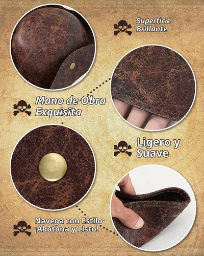 Vista 4 de Pirate Hat Pirate Costume Accessories Set for Men Women Tricorn Hat