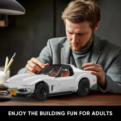 Vista 5 de Mould King 10198 Kit de construcción de modelo de coche deportivo, juego de bloques de construcción de automóvil clásico vintage con 1347 piezas