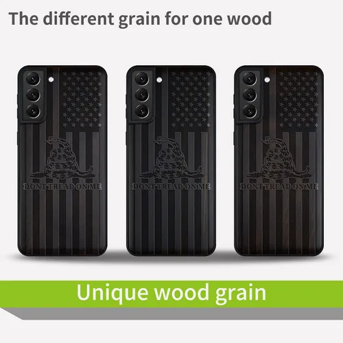 Vista 7 de Carveit Funda de madera para Galaxy S22 [madera natural y TPU suave] a prueba de golpes, diseño de madera compatible con Samsung S22