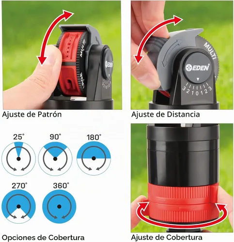Vista 8 de Eden 94152 PRO - Trípode telescópico de peso pesado (5.37 libras) Aspersor de accionamiento turbo multipatrón, con kit de inicio de conexión rápida