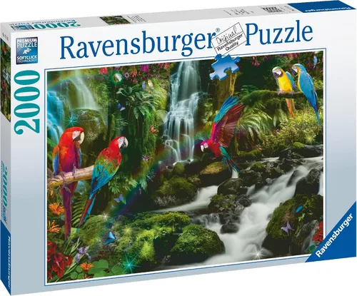 Vista 4 de Ravensburger Puzzle 17111 Loros coloridos en la selva-2000 piezas
