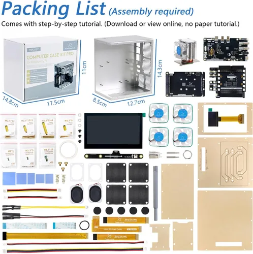 Vista 7 de FREENOVE Kit de Caja Pro para Raspberry Pi 5, Ranuras Dual M.2 NVMe SSD, 5 Ventiladores PWM ARGB Light Sync, Enfriador de Torre de CPU, Pantalla