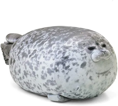 EHOTONG - Linda almohada con forma de foca regordeta de peluche, almohada suave para abrazar con forma de foca gordita, juguete de animal de peluche