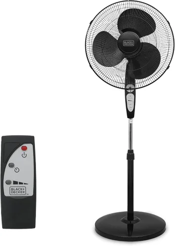 Vista 9 de BLACK+DECKER - Ventilador de pie de 16 pulgadas (40.64 cm) con base de pedestal, ventilador de pie ajustable en altura con control remoto y panel