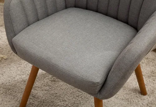 Vista 8 de Tuchico silla decorativa de tela contemporánea., Tela, Gris