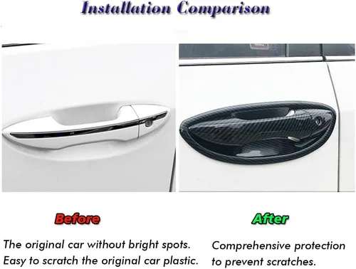 Vista 5 de 8 piezas de plástico ABS para exterior de la manija de la puerta, marco de la puerta, accesorios de decoración para Toyota Corolla 2014-2019,