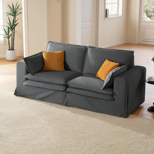 Vista 28 de Sofá modular lavable de gran tamaño de 89 pulgadas, sofá nube con funda totalmente extraíble, sofás seccionales para sala de estar, tela