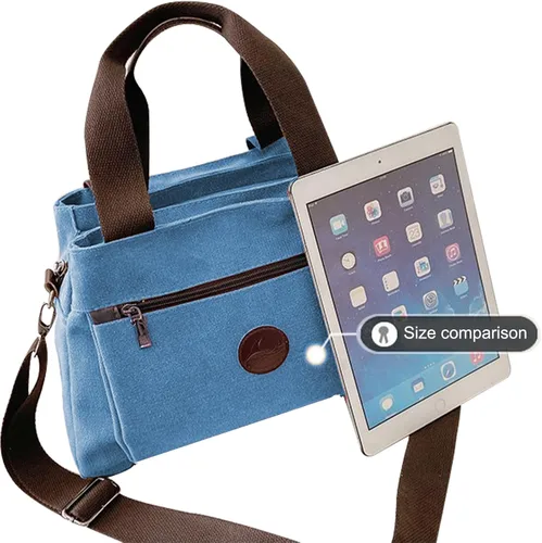 Vista 6 de Lytosmoo Women Canvas Hobo Crossbody Shoulder Tote Bag Vintage Multi-pocket Handbags Casual Purse Messenger Work Bags