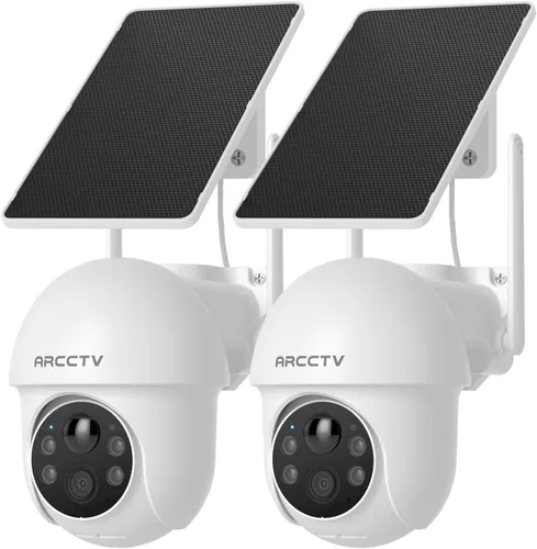 Vista 9 de ARCCTV Cámaras de seguridad solares inalámbricas para exteriores, cámara exterior alimentada por batería de 4MP vista 360°