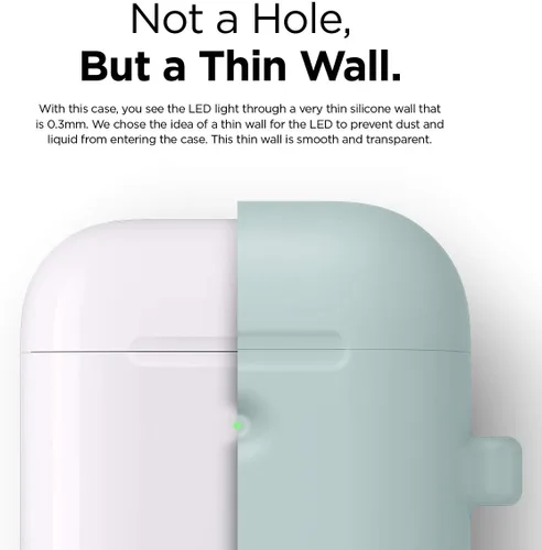 Vista 2 de elago Funda de silicona con llavero para AirPods 2 Menta suave
