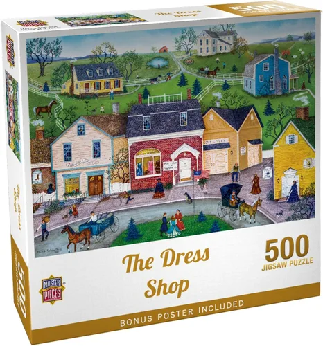 Vista 2 de Masterpieces Rompecabezas de 300 piezas para adultos y familias – The Dress Shop – 19.25 x 26.63 pulgadas