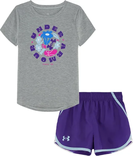 Vista 70 de Under Armour Conjunto de camiseta y pantalones cortos de manga corta de 2 piezas para niña Soft Fabric for Everyday Comfort, Breathable, Lightweight