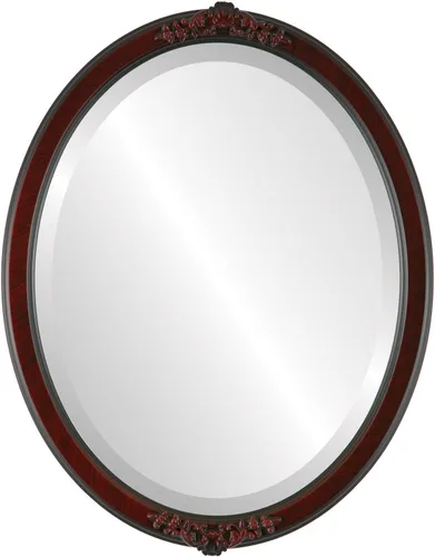 Vista 21 de Espejo de pared biselado ovalado para decoración del hogar, estilo Athena, negro plateado, dimensiones exteriores de 14 x 18 pulgadas