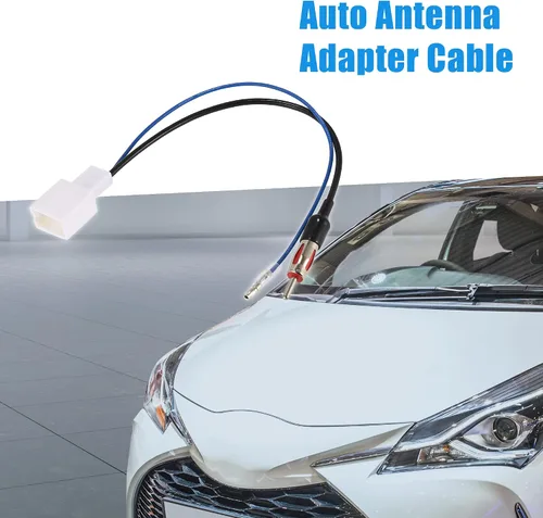 Vista 2 de Adaptador de antena automática para automóvil a terminal de antena Cable conector FM AM Audio estéreo para Toyota Yaris 2012-2017 Negro