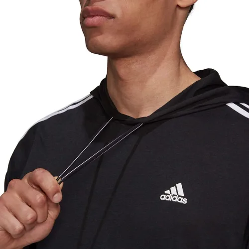Vista 4 de adidas Camiseta ligera con capucha para hombre (talla XL, negroblanco), Blanco