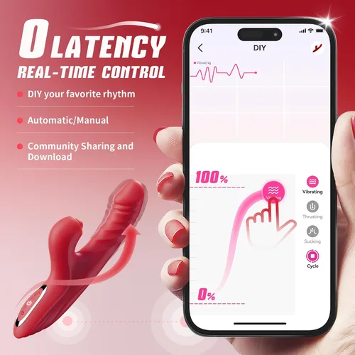 Vista 4 de Vibrador con empuje y consolador para mujeres Toendi, juguete de rosa para el punto G, estimulador del clítoris, juguetes sexuales, consoladores