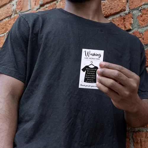 Vista 7 de Zonon - 100 tarjetas de instrucciones de lavado de camisetas con gráfico