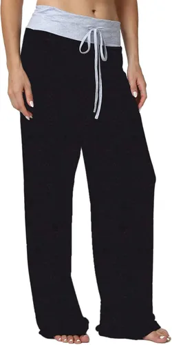 Vista 3 de X-Image - Pantalones deportivos cómodos y casuales para mujer, con estampado floral, con cordón y pierna ancha