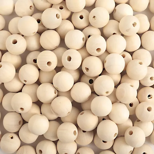 Vista 9 de 500 piezas de cuentas de madera de 8 mm, cuentas de madera natural sin pintar, cuentas de madera sueltas para manualidades, decoraciones y bricolaje