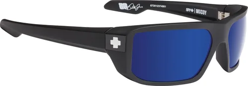 Vista 3 de Spy Gafas de sol rectangulares polarizadas Optic McCoy Negro mate/bronce feliz polar y azul Spectra