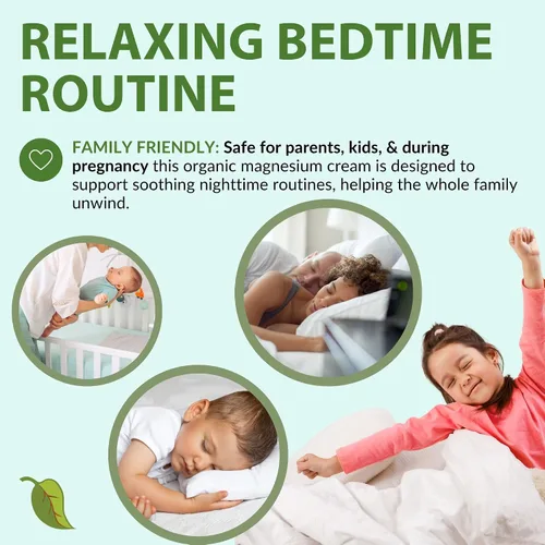 Vista 3 de Taspen's Organics Crema para dormir sin perfume de magnesio Magnesio tópico natural nocturno para bebés, niños pequeños, niños y embarazos