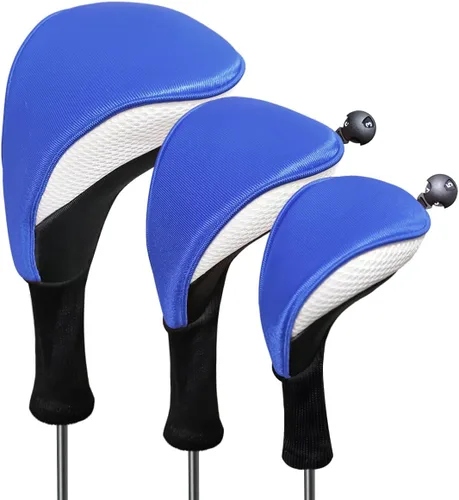 Vista 14 de Scott Edward Fundas para cabezas de palos de golf para híbridos de Fairway Woods, 3 piezas de cuello largo de malla para palos de golf con etiquetas