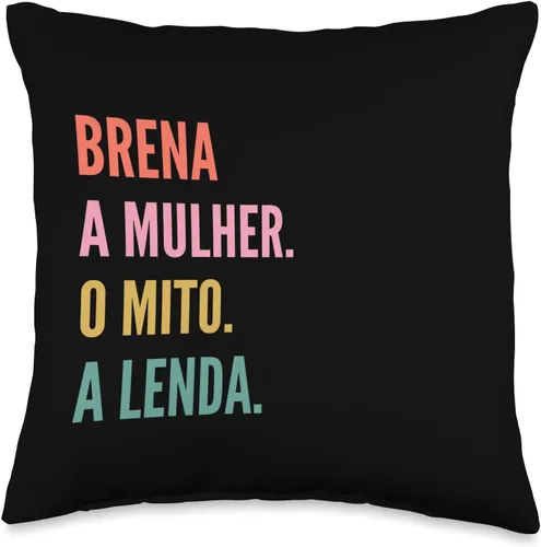 Vista 4 de Funny Portuguese First Name Design - Brena Throw Pillow