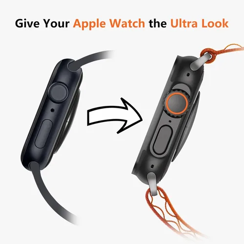 Vista 6 de amBand 3 en 1 Estuche de Metal Compatible con Apple Watch Series SE 3/SE 2/SE 6/5/4 44mm, Protector W1 Resistente con Protector de Corona + Funda