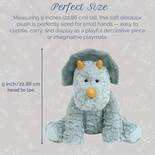 Vista 3 de MON AMI Bashful The Dino - Animal de peluche de 9 pulgadas para niños, juguete de peluche de dinosaurio suave, compañero prehistórico abrazable