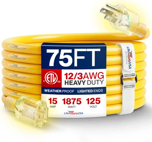 Vista 69 de Cable de extensión de 3 pies para exteriores/interiores, calibre 10/3, ultra resistente, SJTW, resistente al agua, certificación ETL, cable