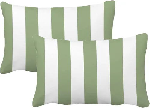 Vista 6 de Leaveland Juego de 2 fundas de almohada cuadradas de algodón y poliéster de 16 x 16 pulgadas, diseño de rayas blancas y negras, fundas decorativas