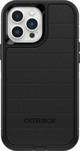 Vista 3 de OtterBox Funda para iPhone 13 Pro Max y iPhone 12 Pro Max Defender Series - Negro, resistente y duradera, con protección de puerto, incluye soporte